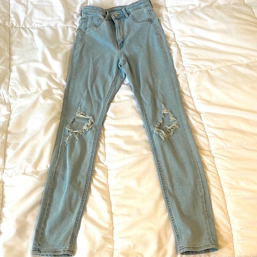 light wash blue ripped jeans from H&M size 2